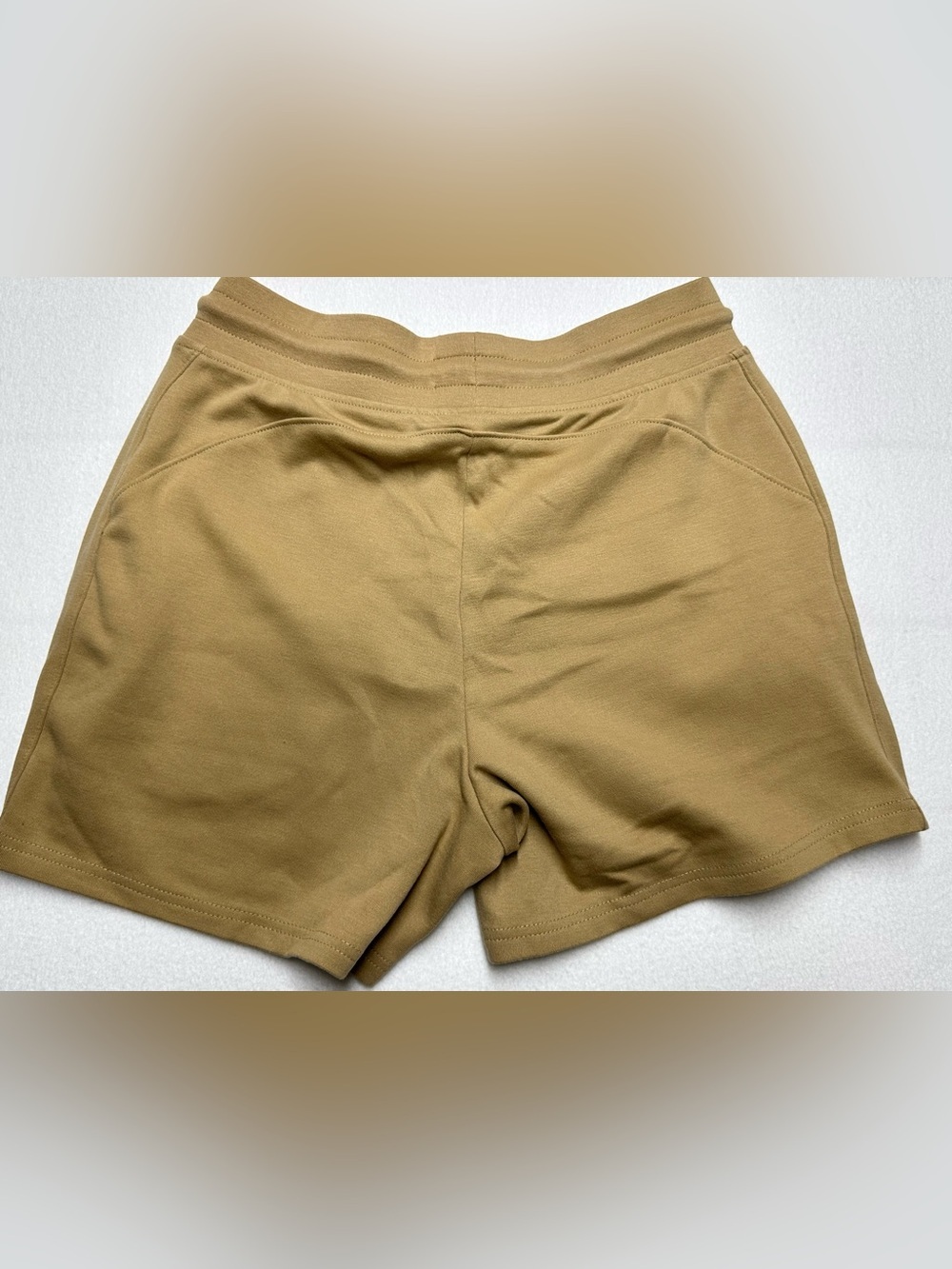 Alphalete Essential Seamless Knit Shorts Women’s M • Army Brown - 10.5” NWOT - Picture 3 of 5